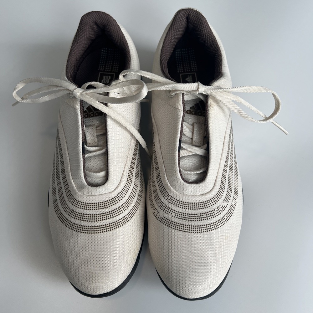 Adidas Women's Size 7.5 Z-Traxion Golf Shoes Cream Brown Spiked